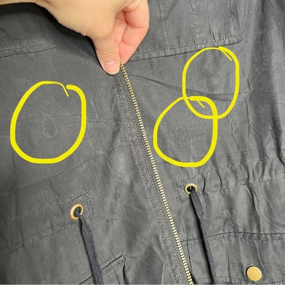 Shinestar Black Anorak Utility Long Line Zip Front Jacket Coat - Picture 5 of 11